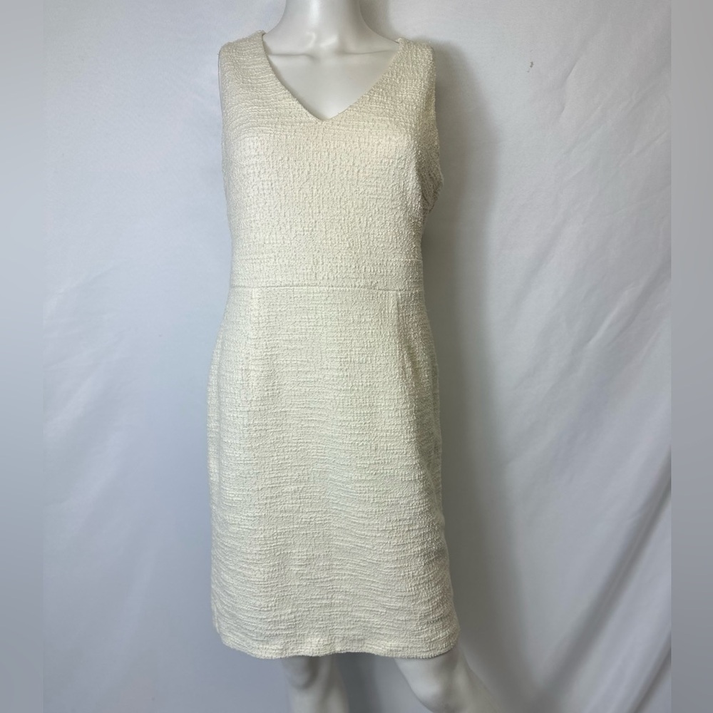 Nicole Miller Textured Cream Midi Dress size 6